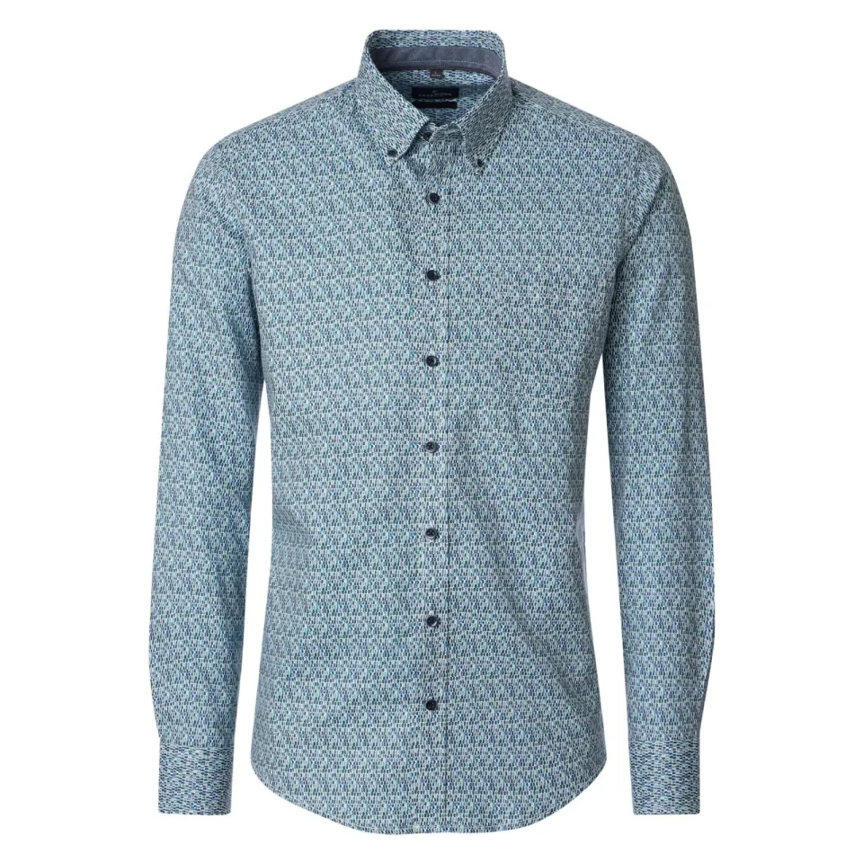 Casa Moda Overhemd Lange Mouw Casamoda Overhemd Print Blauw En Groen, foto 2