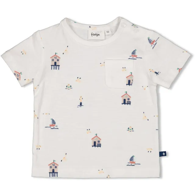 Feetje Seaside Happiness t-shirt ecru/blauw, foto 2