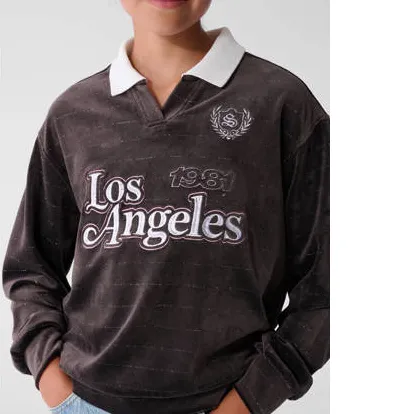 Shoeby fluwelen longsleeve donkerbruin, foto 5