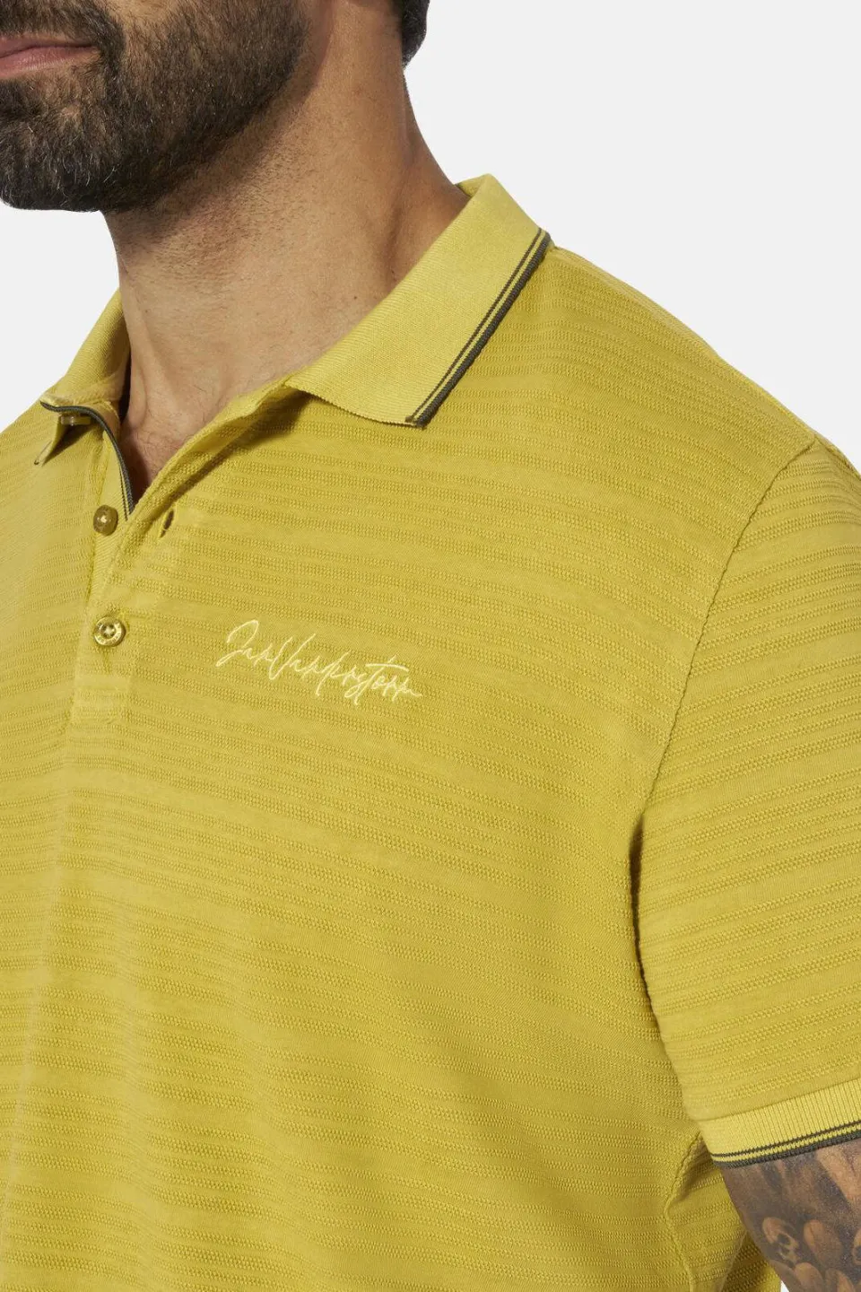 Jan Vanderstorm +FIT Collectie regular gestreepte polo WERNHARD olijfgroen, foto 5