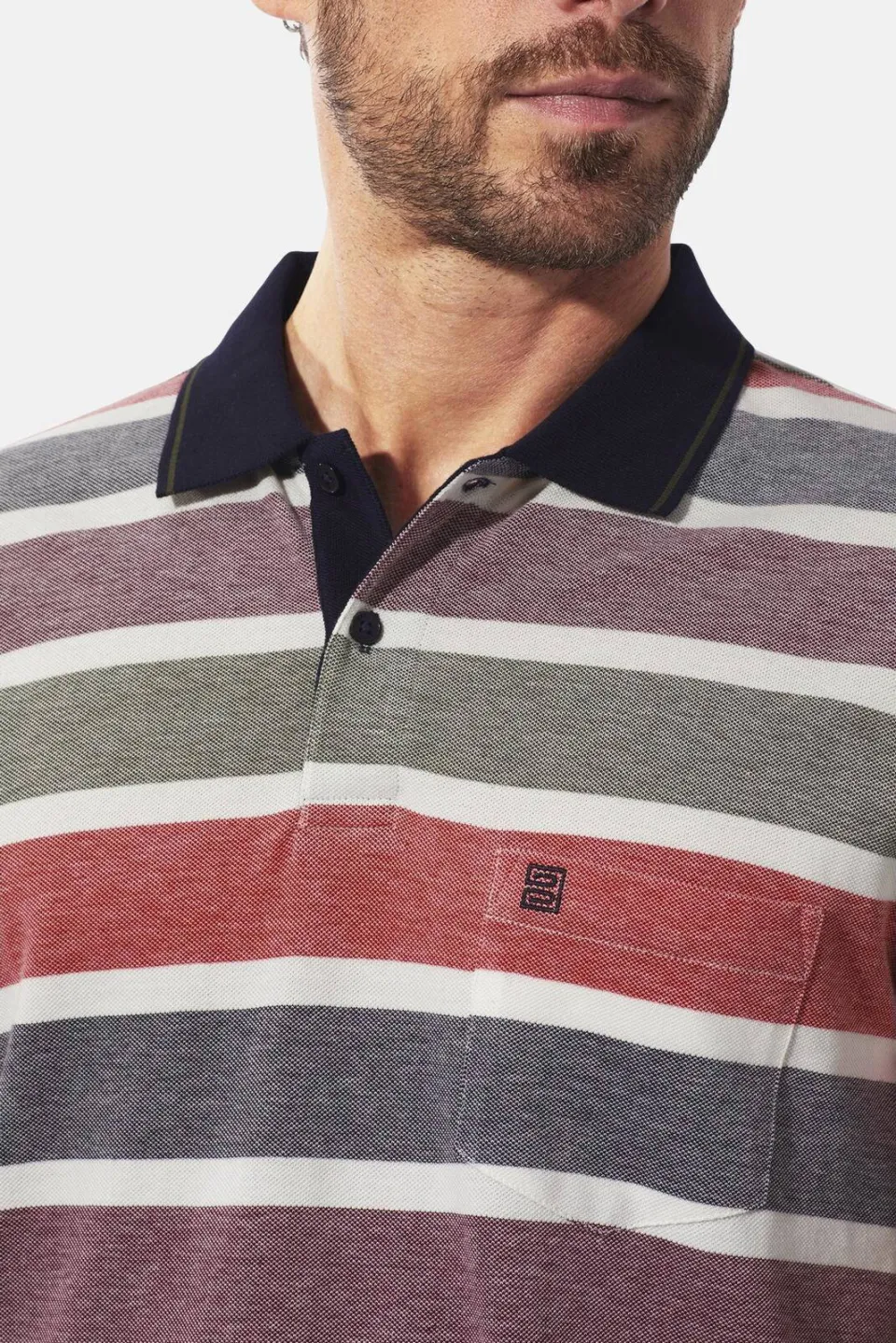 Babista regular fit gestreepte polo Plus Size - oranje, foto 5
