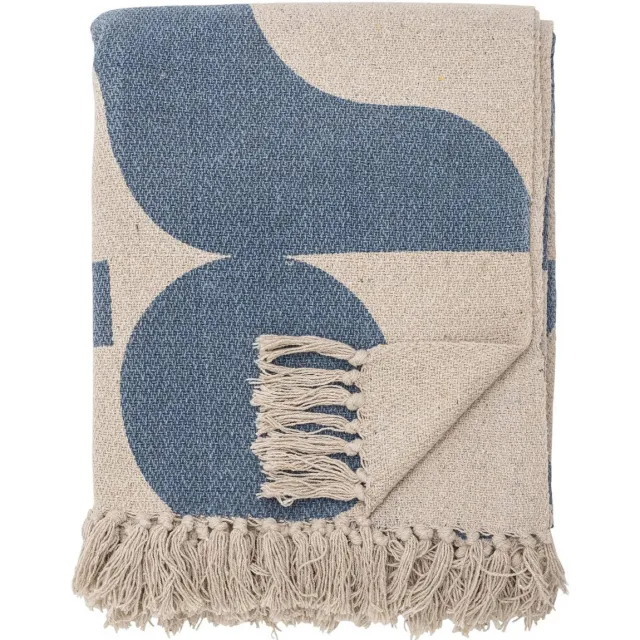 Bloomingville Agno plaid blauw blauw/zand