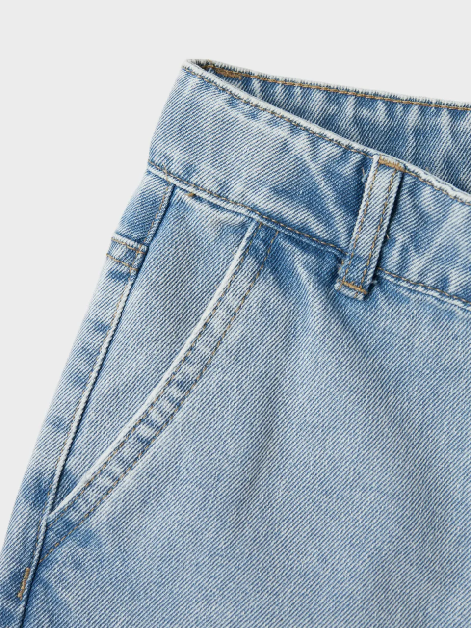 NAME IT KIDS wide leg regular waist jeans light blue bleached, foto 5