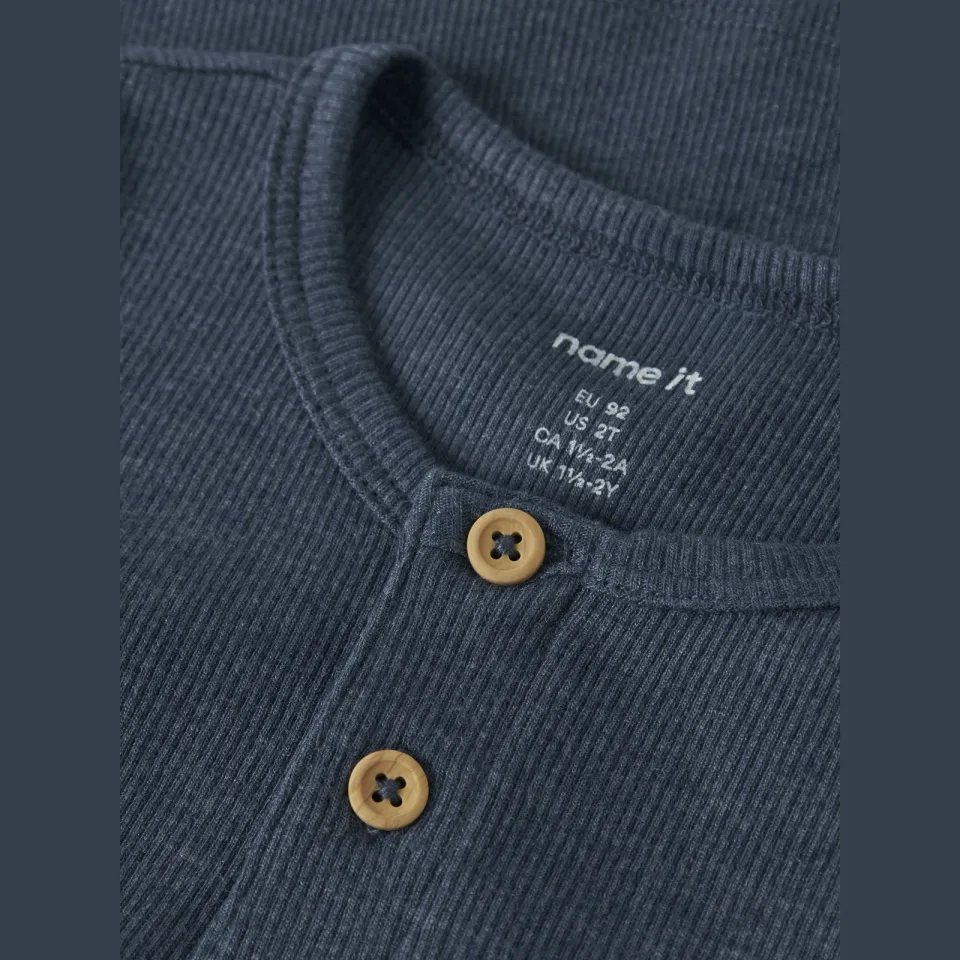 NAME IT MINI T-shirt rib gebreid indigo blauw, foto 2
