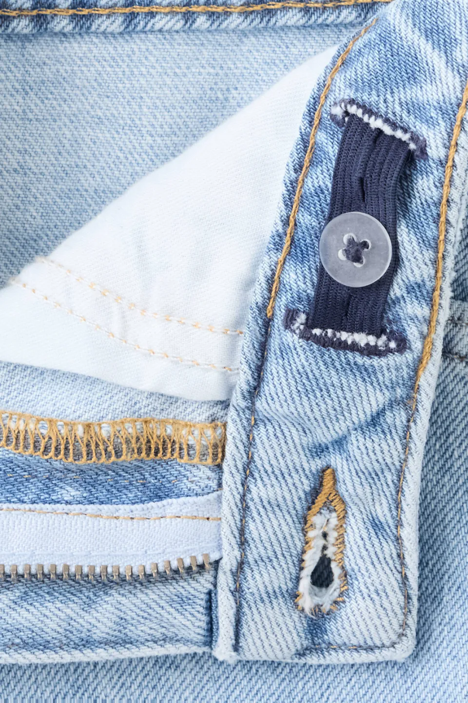 Mango korte spijkerrok met sterren lichtblauw light blue denim, foto 3