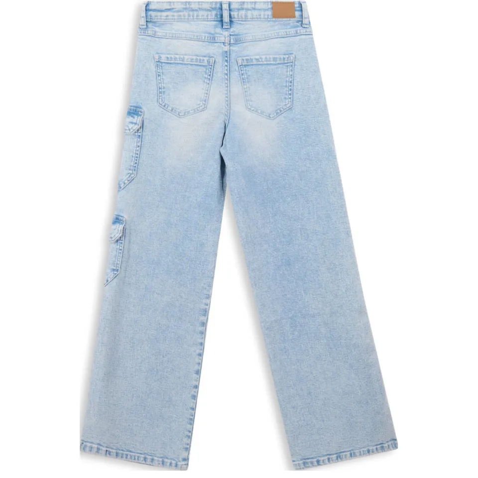 Shoeby wide leg regular waist jeans light blue denim, foto 3