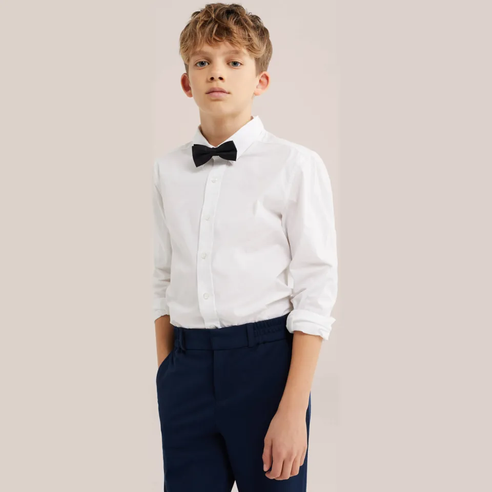 WE Fashion overhemd + vlinderstrikje wit, foto 3