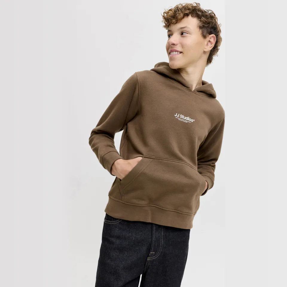 Jack & Jones JUNIOR hoodie bruin, foto 4