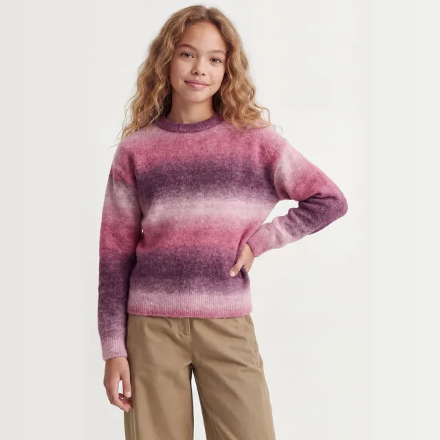 JJXX GIRL gebreide gestreepte trui - roze Roze/paars