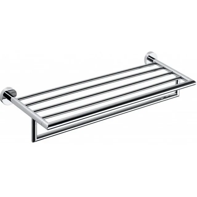 Sapho Dubbele Handdoekhouder Sapho X-Round Hangend met Plankopslag 65x21.5 cm Chroom