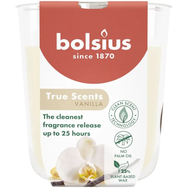 Bolsius True Scents vanilla geurglas