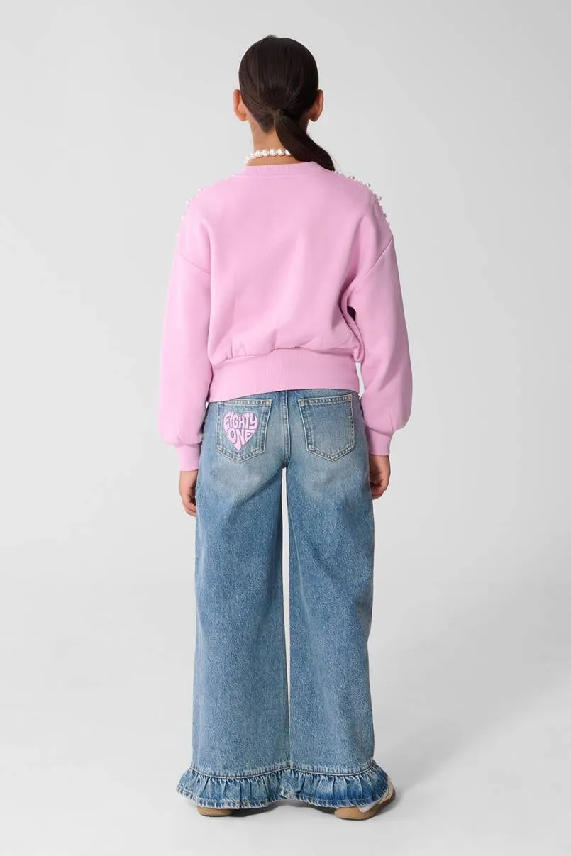Shoeby regular fit sweater met parels - roze, foto 3