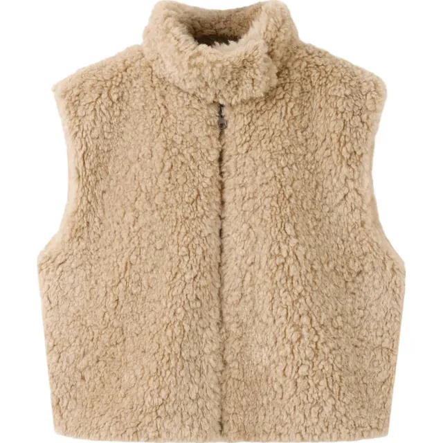 Mango Kids teddy bodywarmer - lichtbruin, foto 2