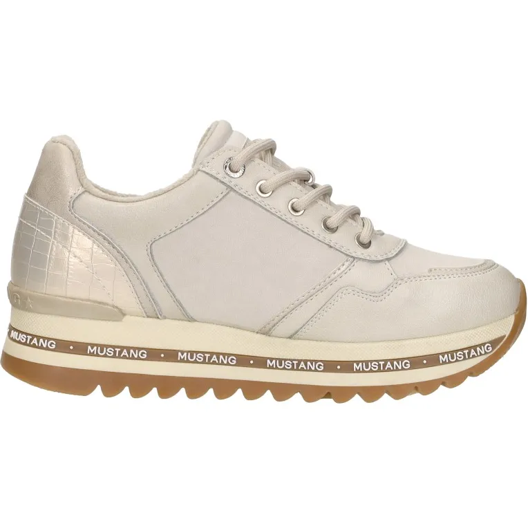 Mustang sneakers laag gebroken wit