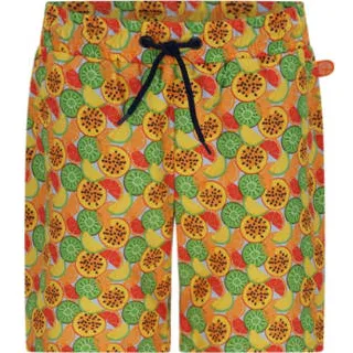 Just Beach zwemshort Poolday geel/groen/oranje Jongens Polyester All over print-116