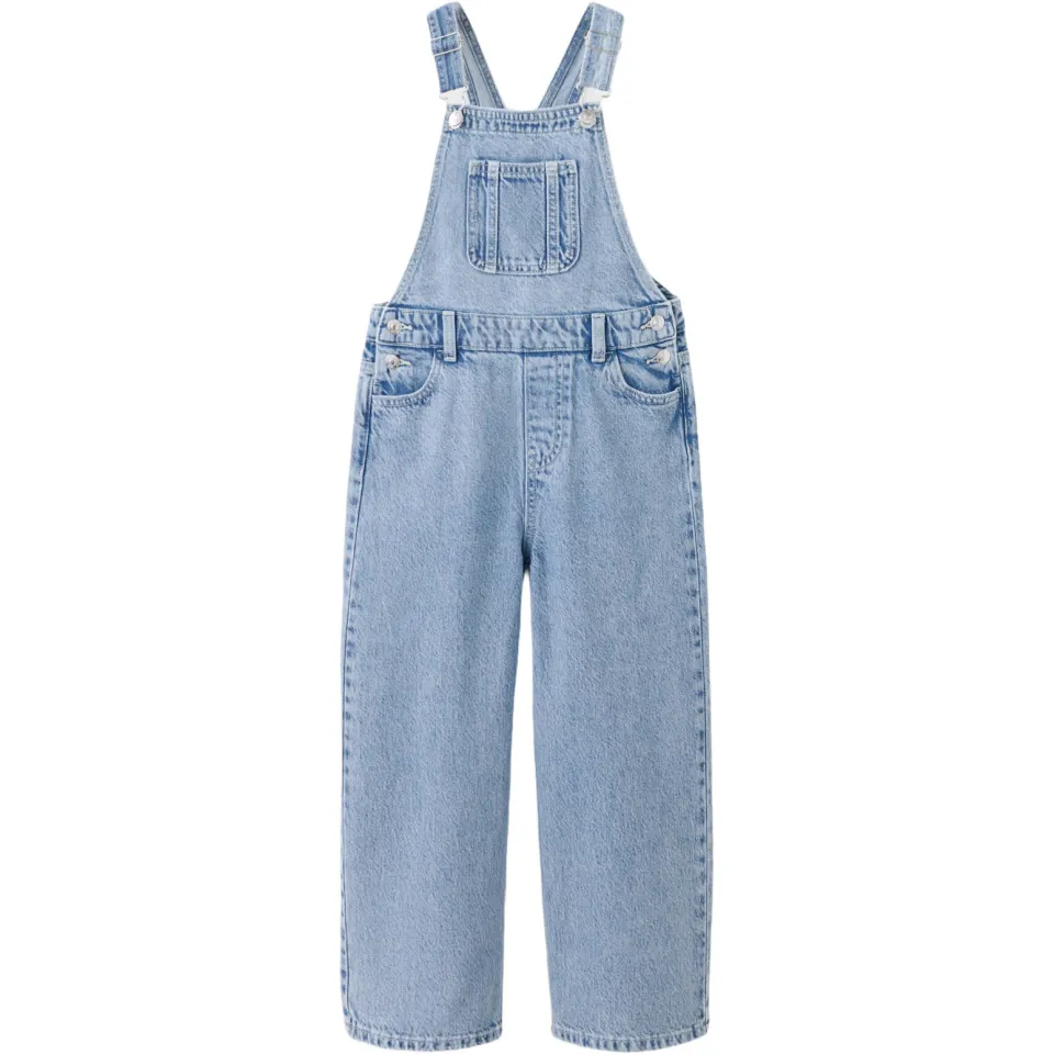 Mango denim straight leg tuinbroek medium blue denim, foto 2