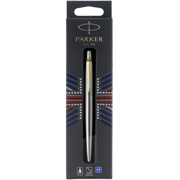 Parker Balpen parker jotter stainless steel gt medium Blister blauw