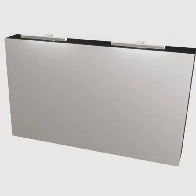 Boss & Wessing Cube spiegelkast 120x70x16 cm mat zwart 2-deurs