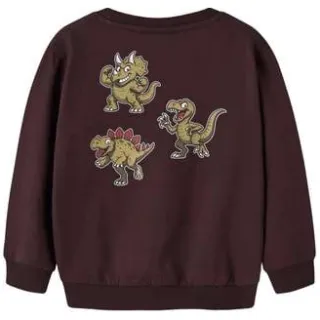 NAME IT MINI rechtvallende sweater met backprint - donkerbruin, foto 3