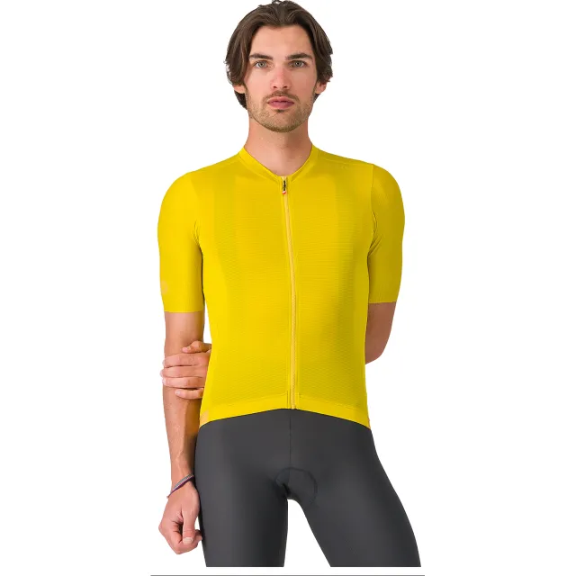 Castelli fietsshirt met korte mouwen Espresso 2 geel