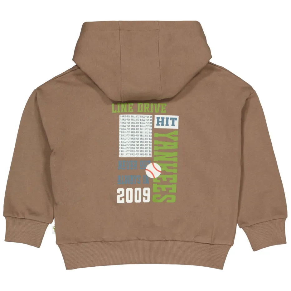 QPI hoodie met backprint - bruin, foto 2