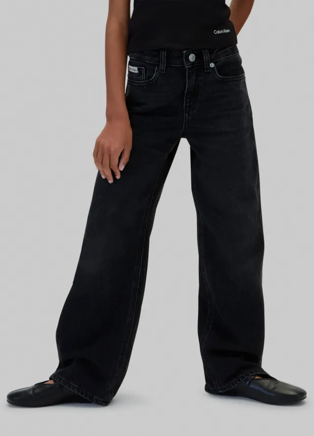 Calvin Klein wide leg jeans - zwart, foto 4