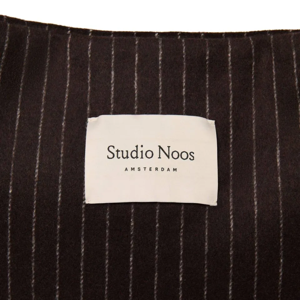 Studio Noos luiertas Flannel Chalkstripe Mom Bag donkerbruin, foto 4