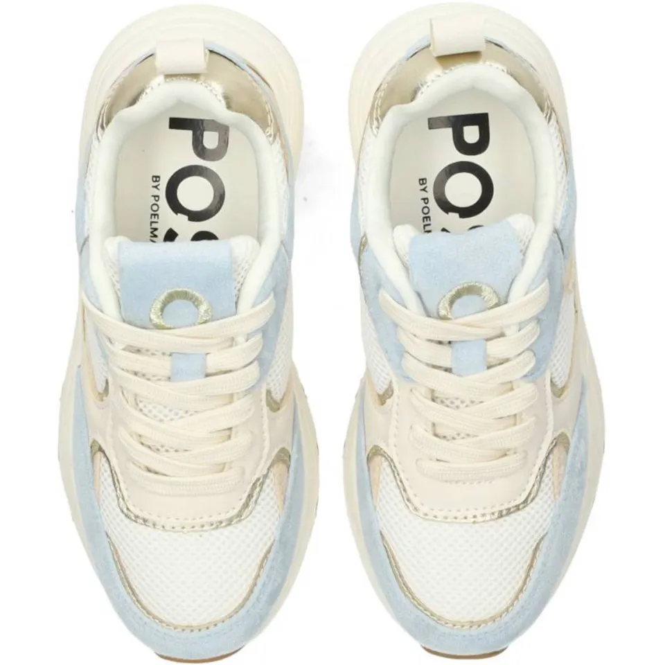 POSH by Poelman Rosie chunky sneakers ecru/lichtblauw, foto 2