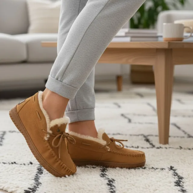 Warmbat Bunya pantoffels cognac