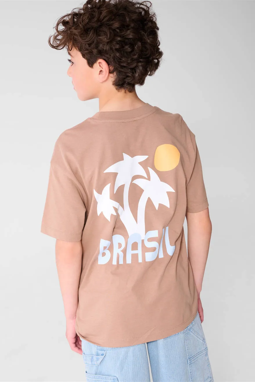 Shoeby T-shirt met backprint lichtbruin, foto 8