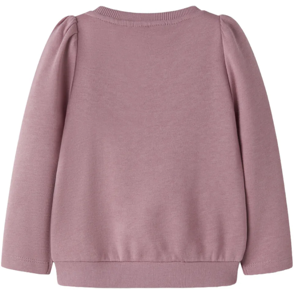 NAME IT MINI rechtvallende sweater met borduursels - oudroze, foto 2