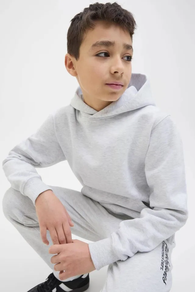 Jack & Jones JUNIOR hoodie wit Wit melange