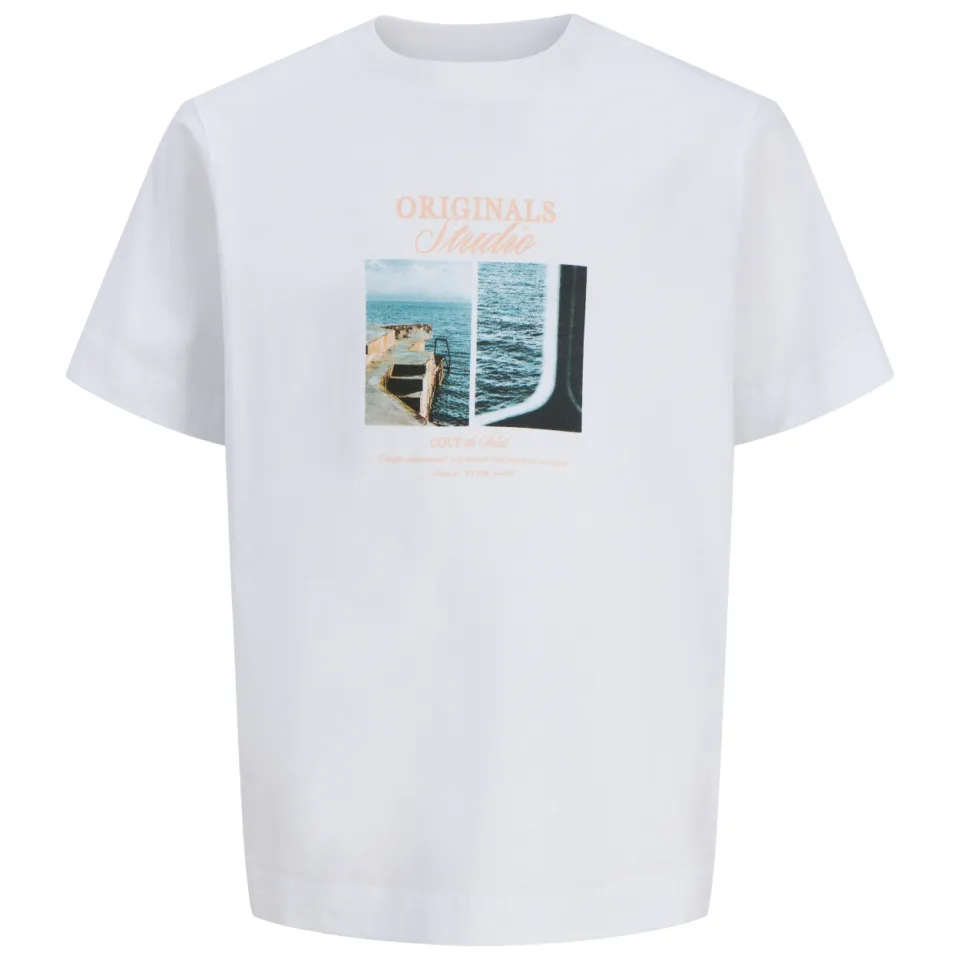 Jack & Jones t-shirt wit met print, foto 2