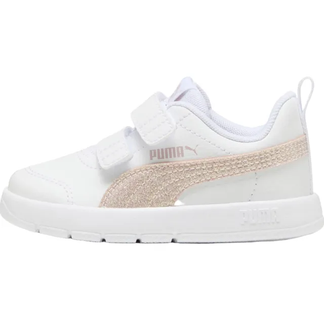 Puma Courtflex V3 imitatieleren sneakers - wit/lichtroze, foto 2