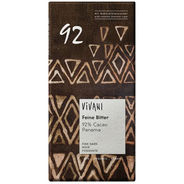 Vivani Chocoladereep Puur 92% Cacao