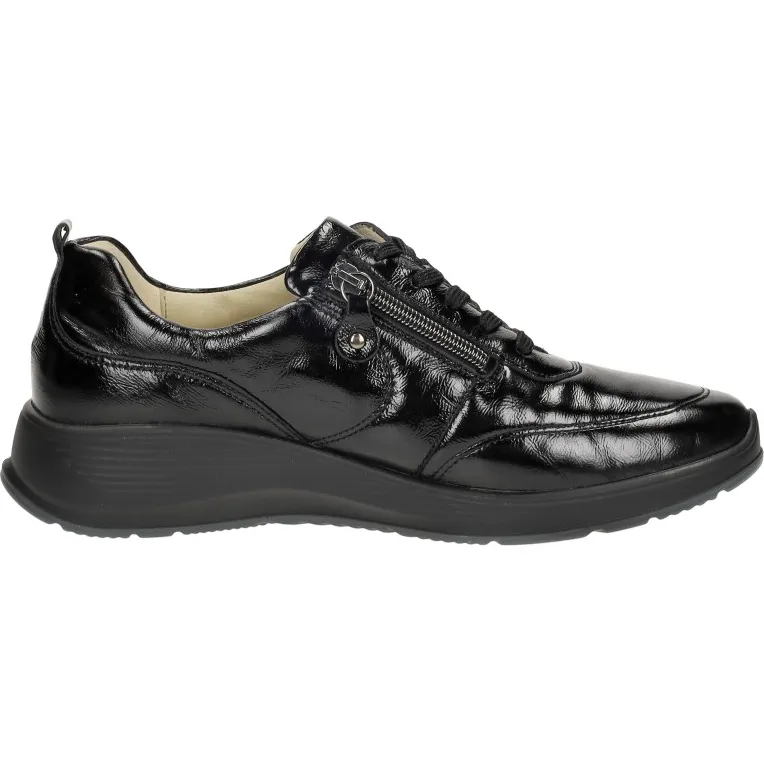 Waldläufer Kalea lage sneakers zwart lak