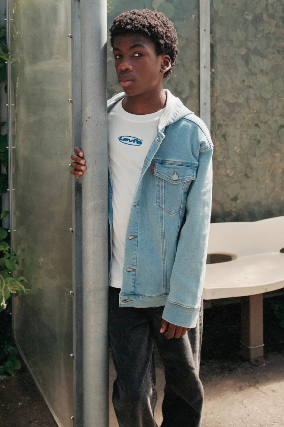 Levi's Kids longsleeve met backprint wit