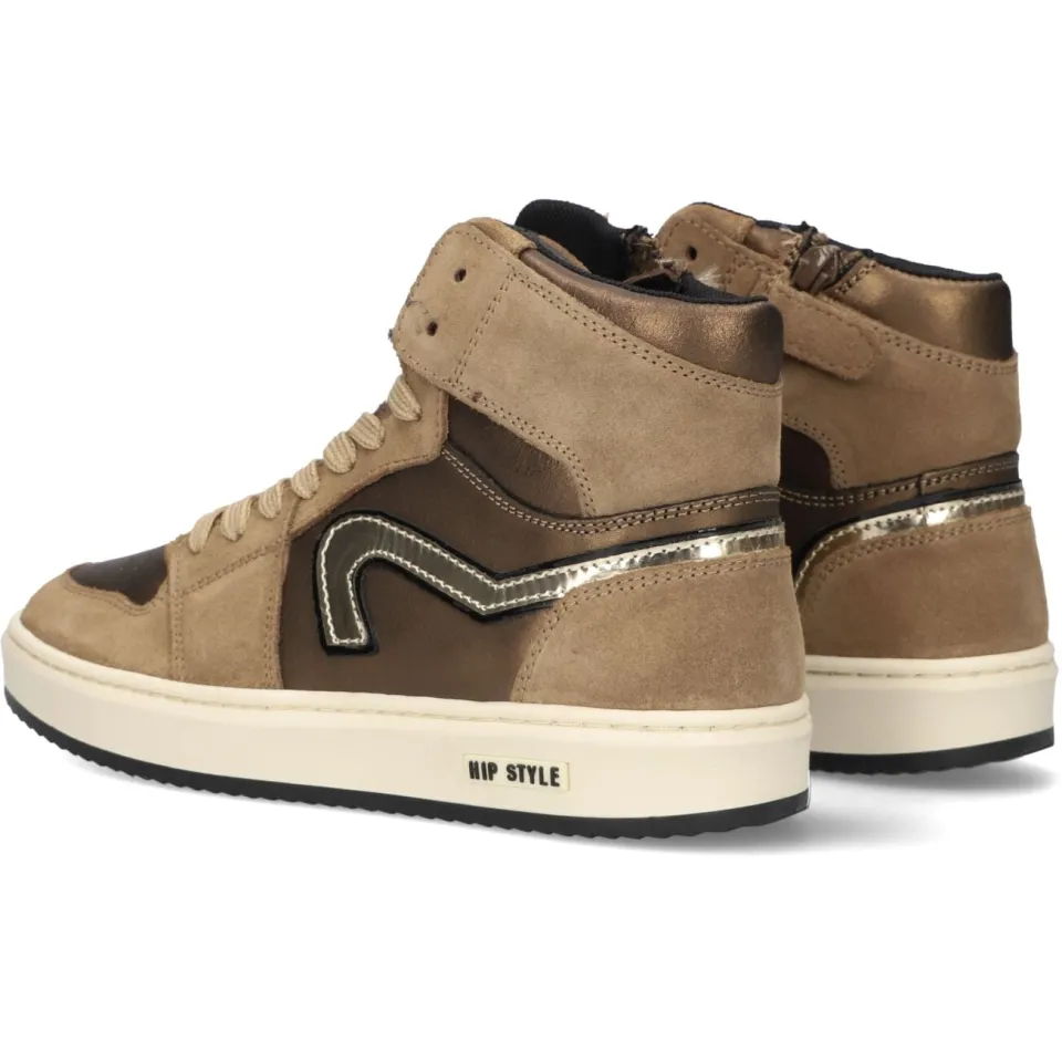 Hip H1765 leren sneaker brons, foto 6