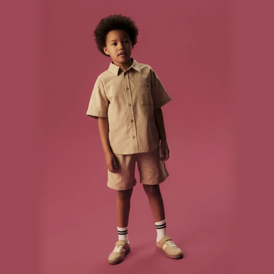 NAME IT KIDS regular casual korte broek beige Grijsbruin