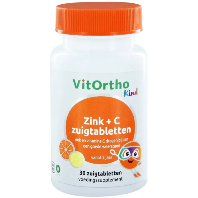 VitOrtho Zink & C Kind 30 zuigtabletten