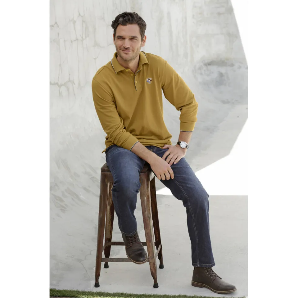Babista regular fit polo Plus Size - oker, foto 4