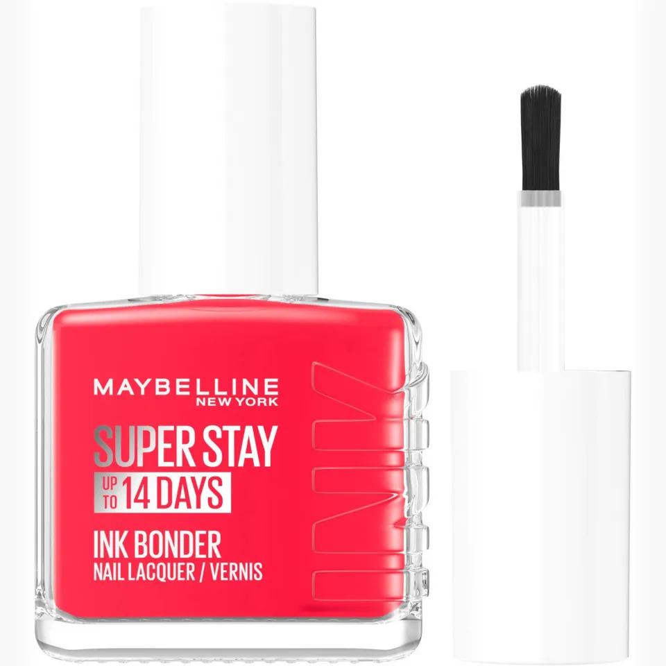 Maybelline New York SuperStay Ink Bonder nagellak 490 Hot Salsa rood, foto 6