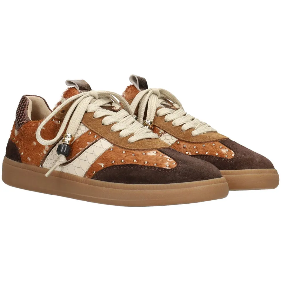 Haboob Skye sneakers met studs - bruin, foto 3