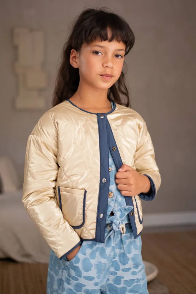 Like Flo reversible jas goud Donkerblauw/goud