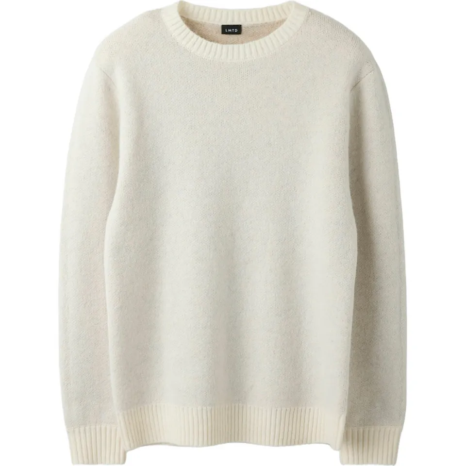 LMTD gebreide trui met backprint en wol - wit Jongens Polyester Ronde hals Offwhite