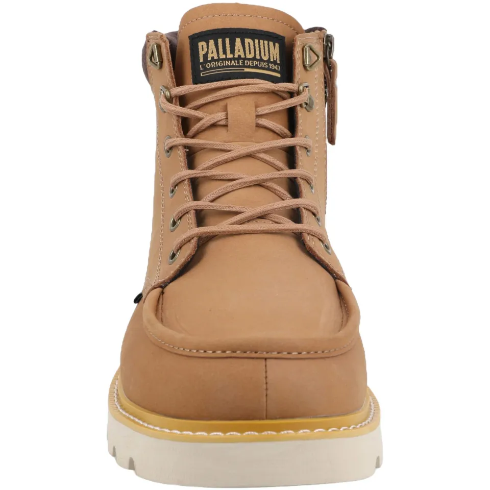 Palladium Trooperlite Grit Zip leren veterboots met profielzool - camel, foto 2