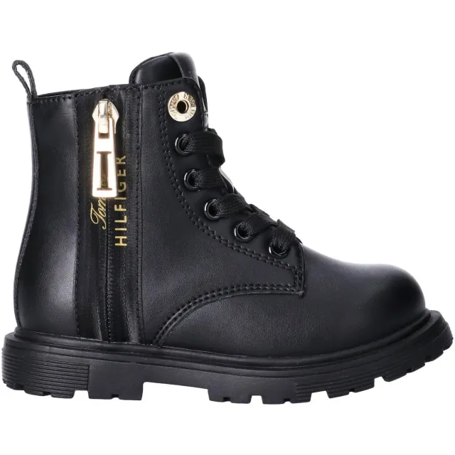 Tommy Hilfiger enkelboots met profielzool - zwart