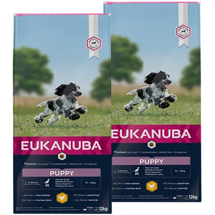 Eukanuba Life Care Dog Puppy Medium droog hondenvoer kip, foto 3