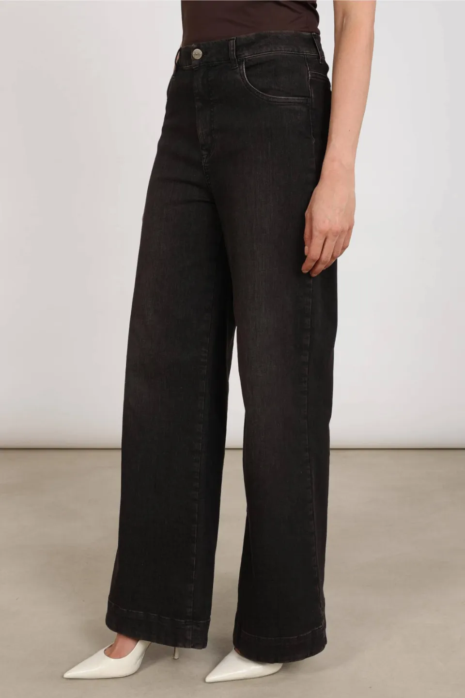 NUKUS denim wide leg broek - grijs, foto 4