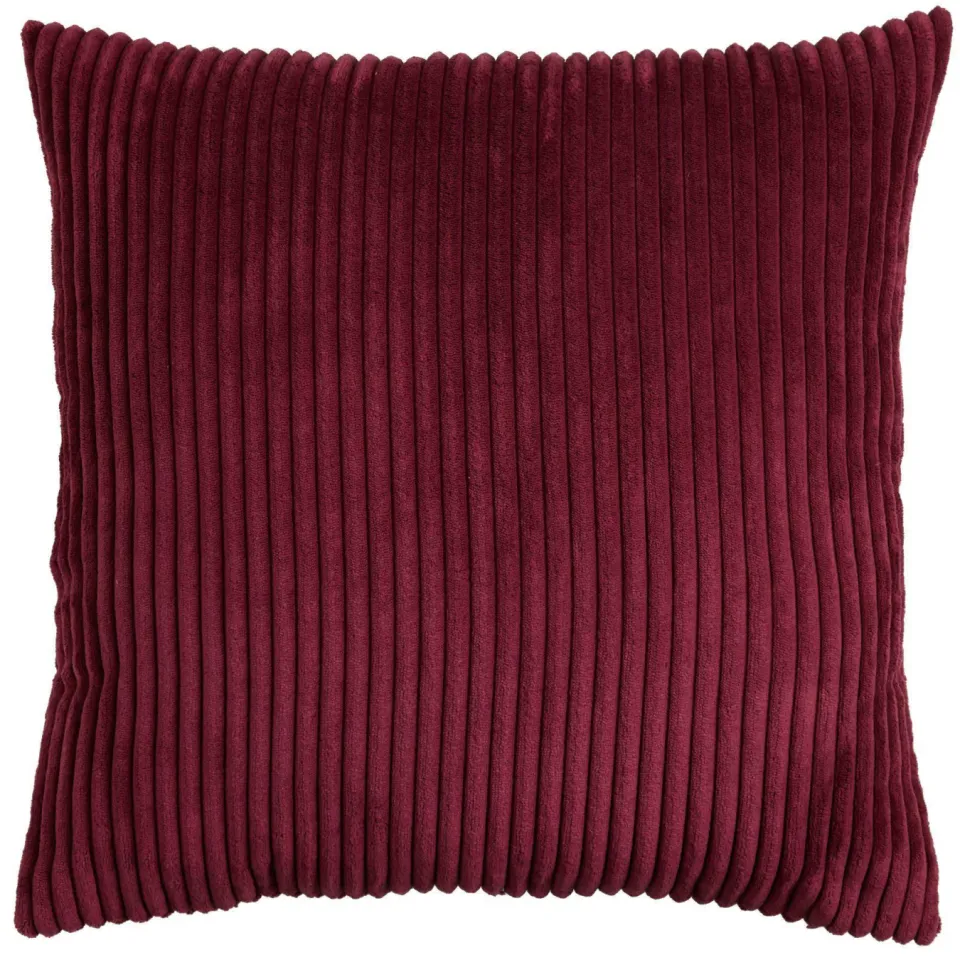 NOUS Living vierkante gestreepte sierkussenhoes 45x45 cm - bordeauxrood